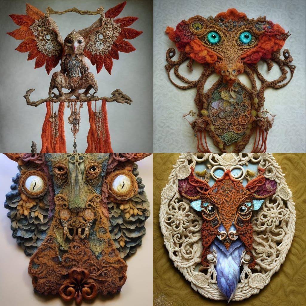 Glass Ceramic Owl with Filigree Details