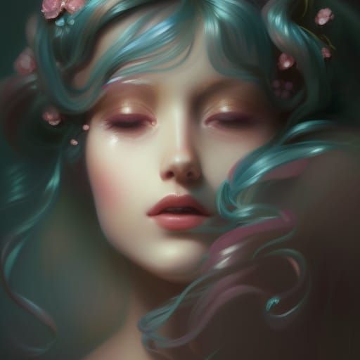 Princess Portrait in Rococo Style, Digital Art