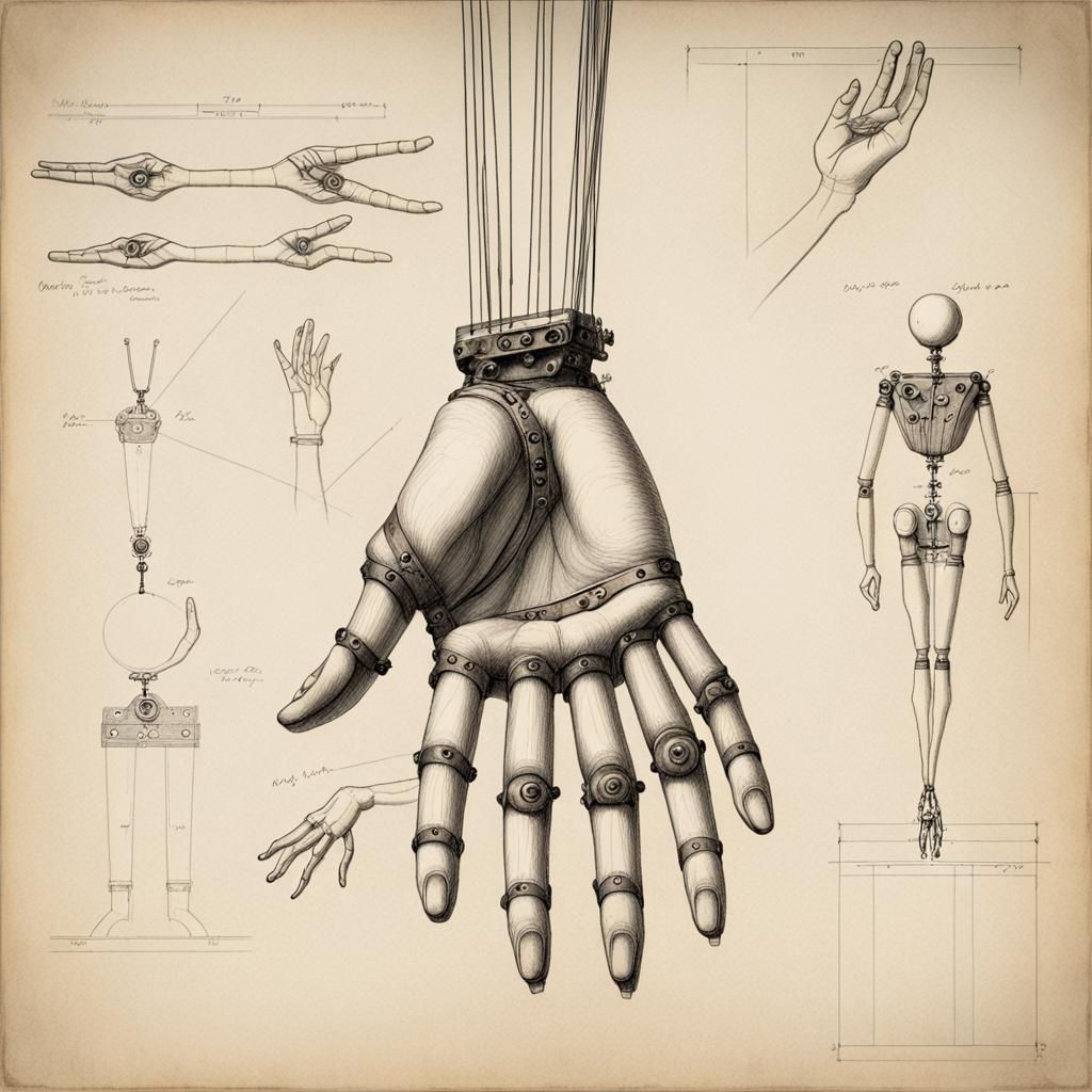 Marionette Hand Design in Dark Fantasy Style