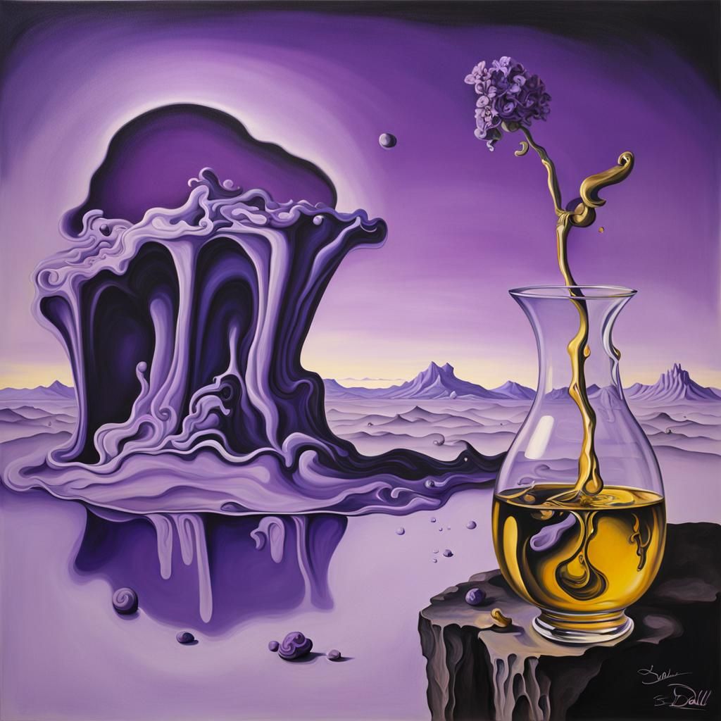 Surreal Violet in Dali-esque Oil Painting