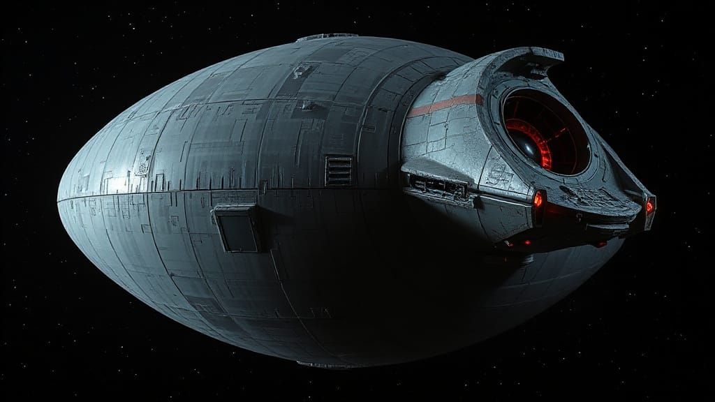 Glowing Red Imperial Egg Space Station