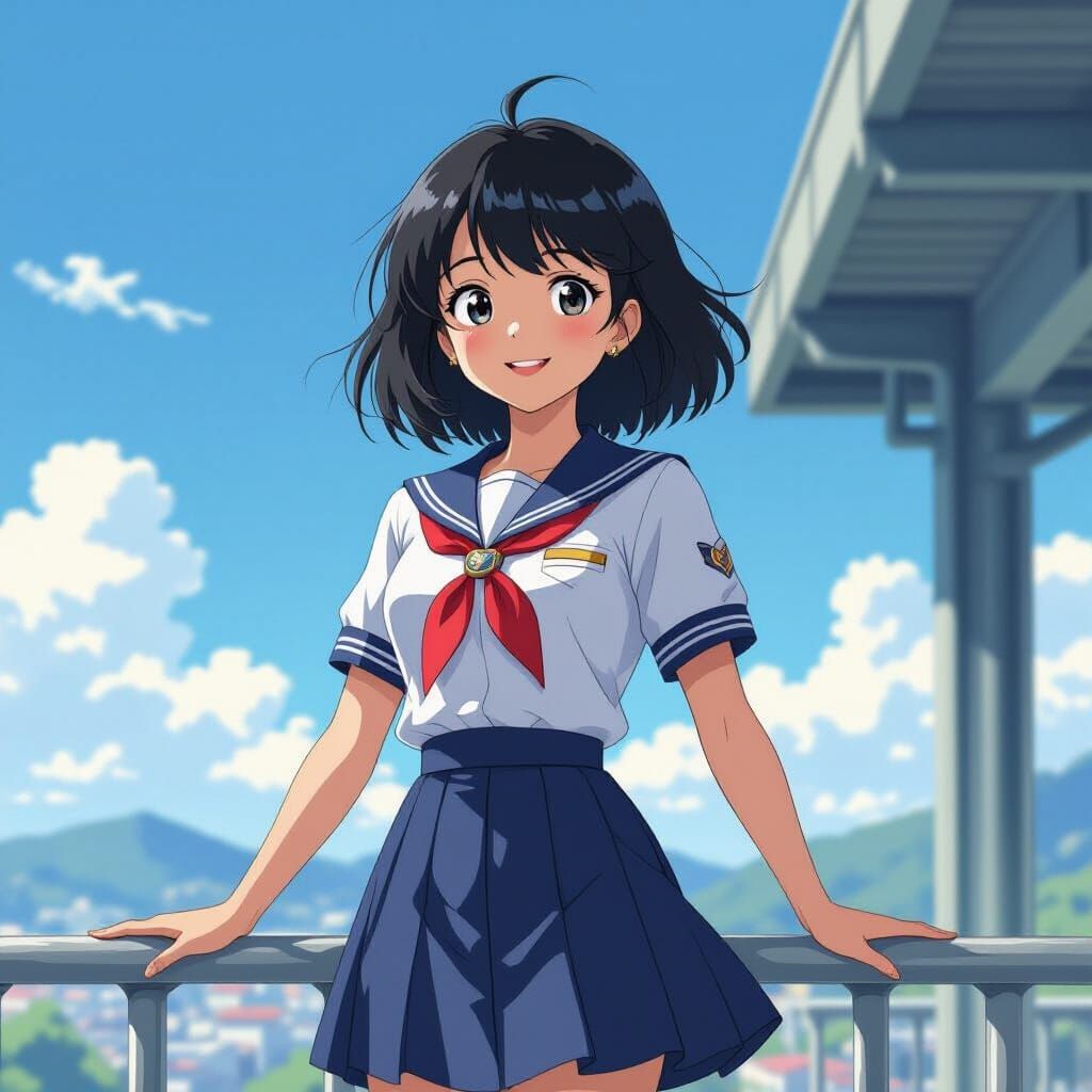 Sky Captain Girl in Japanese Anime Style