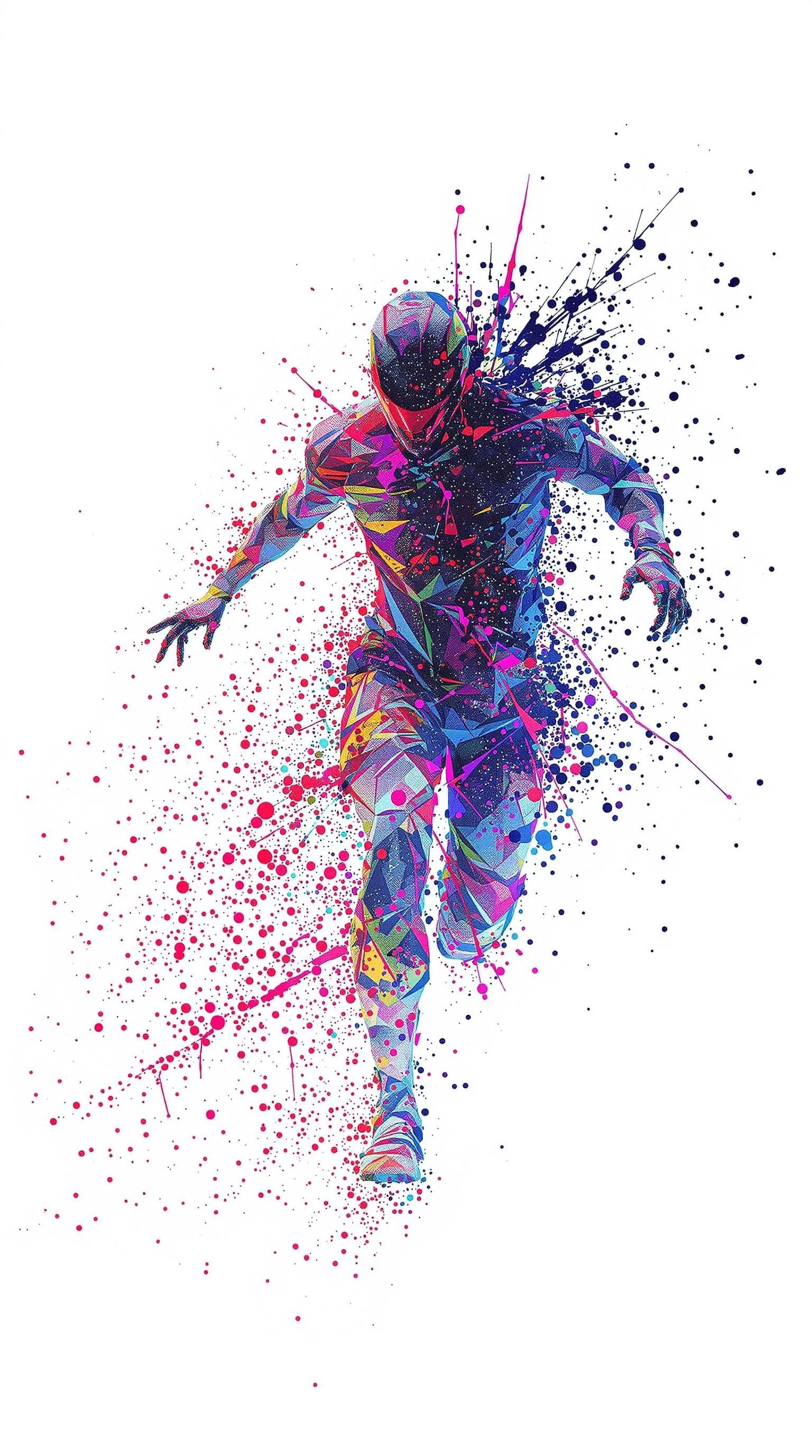 Cyberpunk Warlock in ASCII Explosion