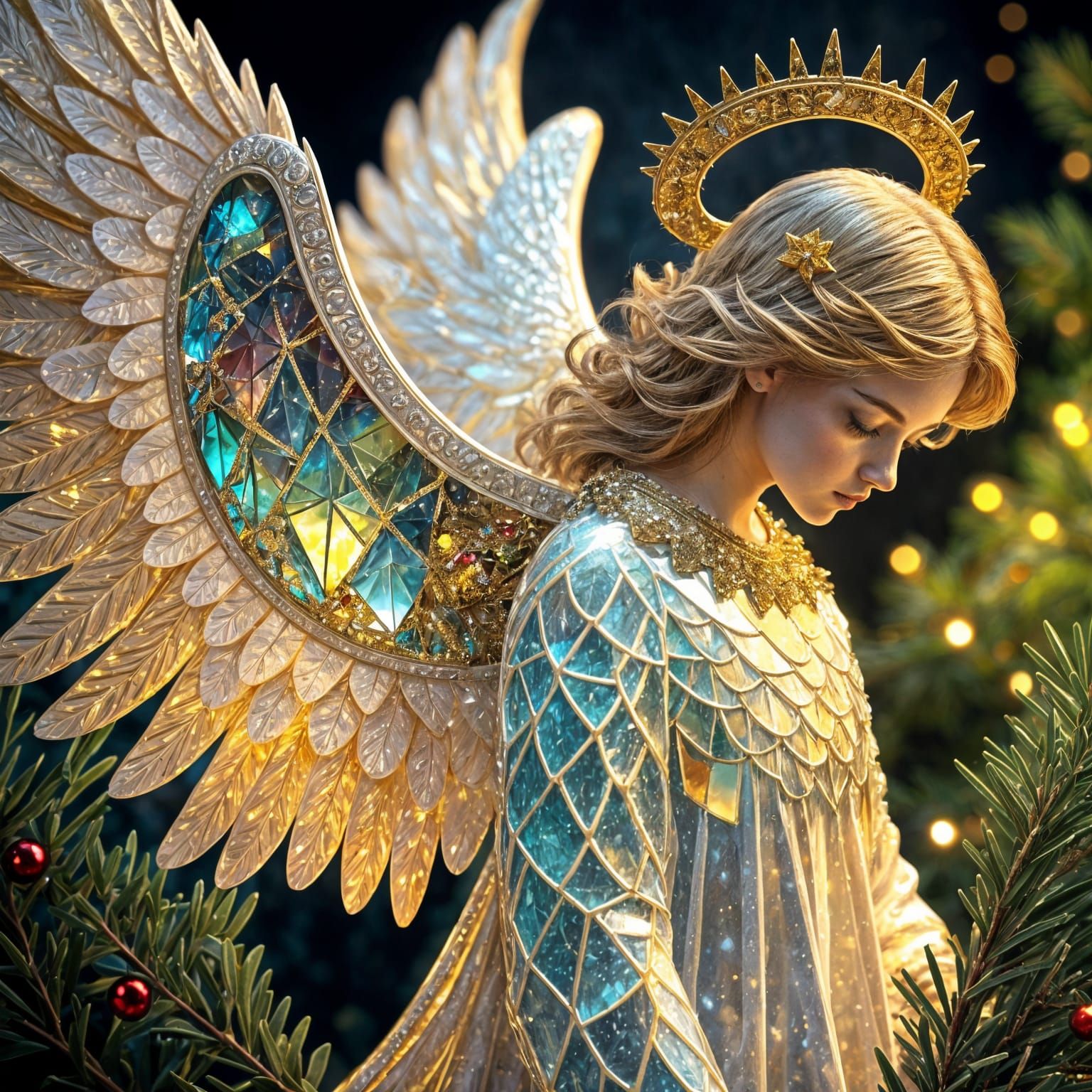 Christmas Angel in Intricately Crafted Crystal Glass