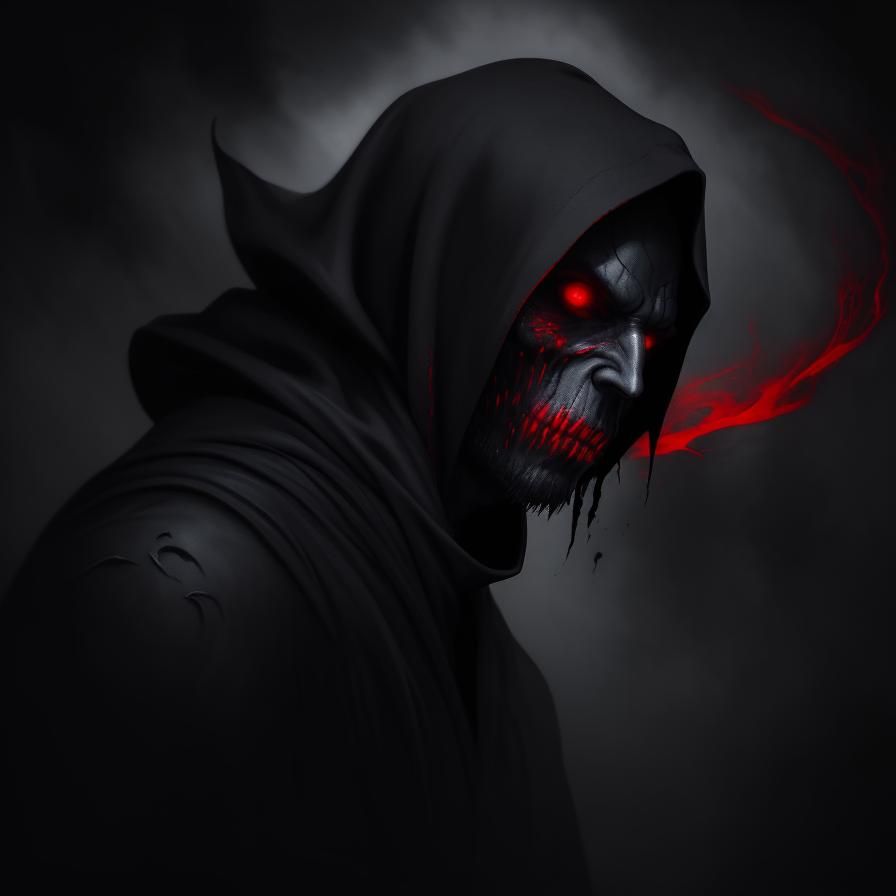 Eerie Hooded Figure in Dark Fantasy Art