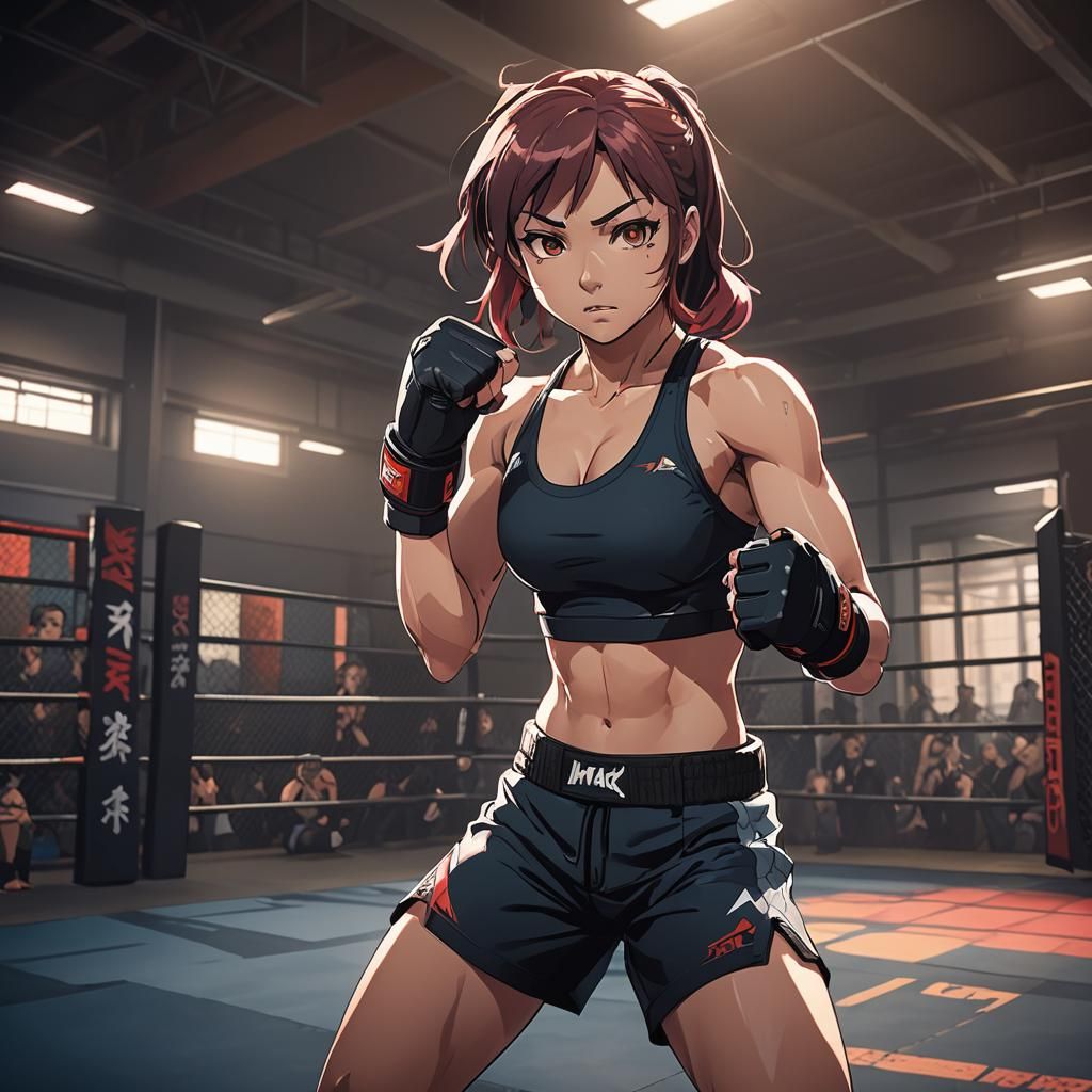 Manga-Inspired MMA Warrior in Studio Trigger Style
