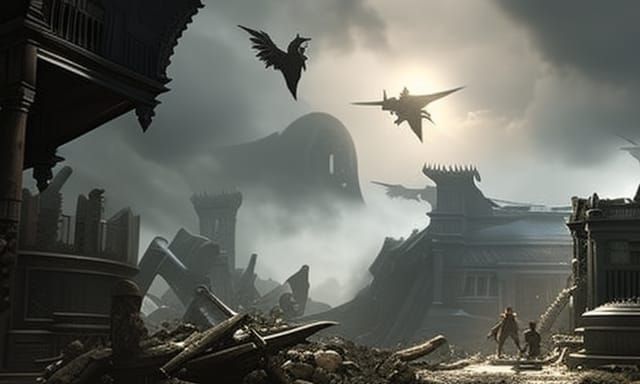 Monstrous Apocalypse Landscape in Dark Fantasy Style