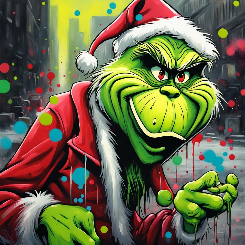 Grinch Stealing Christmas Graffiti Art