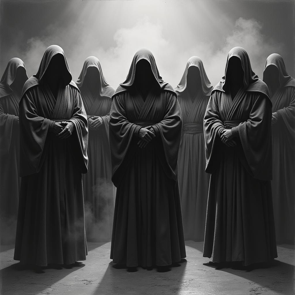 Jedi Masters in Charcoal with Atmospheric Lighting