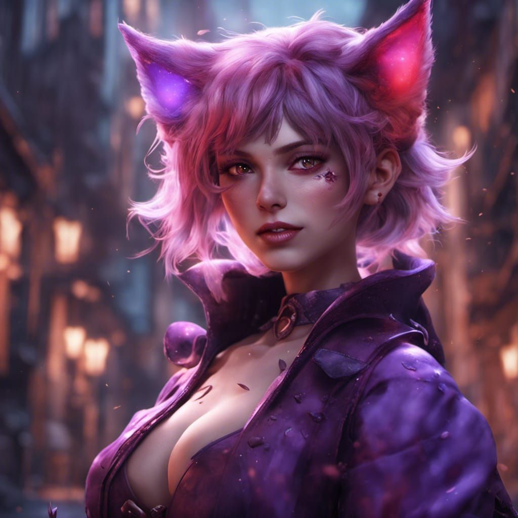 Catgirl with Heterochromia in Detailed Digital Art