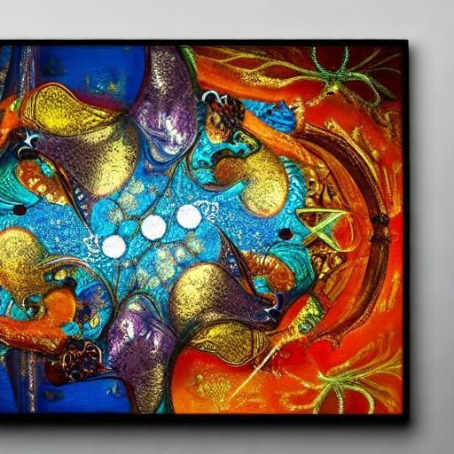 Psychedelic Abstract: Bejeweled Fractal Dreamscape