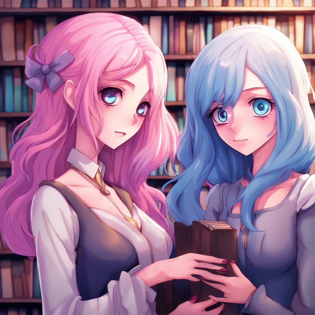 Anime Women Study in Tim Burton Style