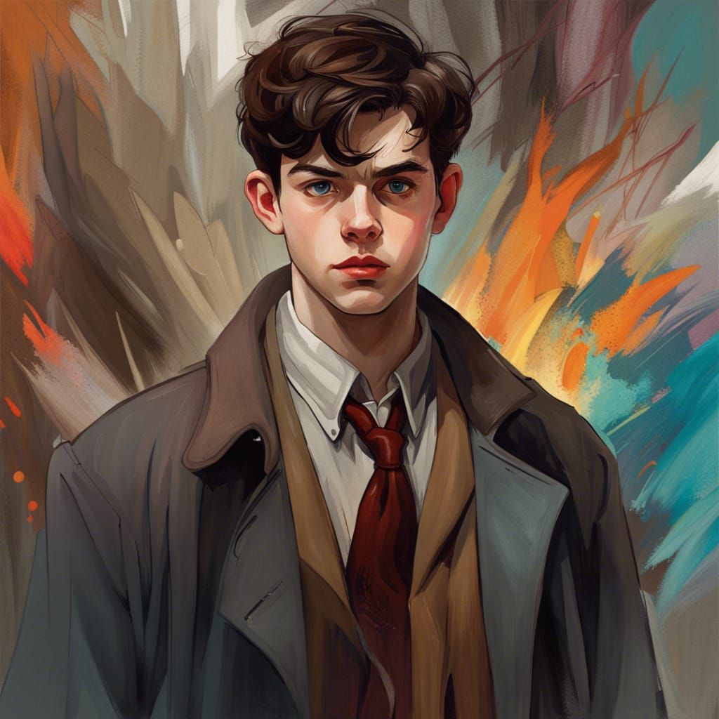 Moody Portrait in Art Nouveau Style