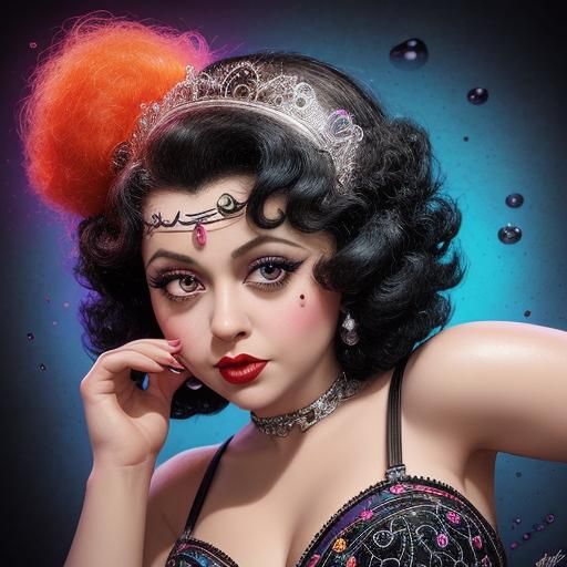 Black Betty Meets Betty Boop: Hyperrealistic 1950s Art