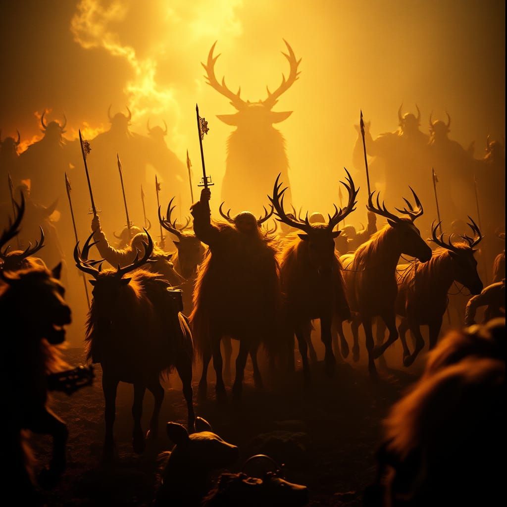 Cinematic Wild Hunt of Odin in Film Aesthetic