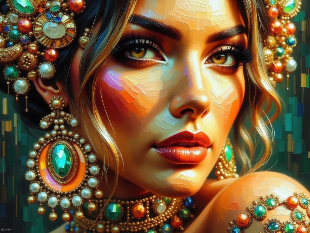 Hyperrealistic Portrait of a Stunning Woman in Vibrant Futur...