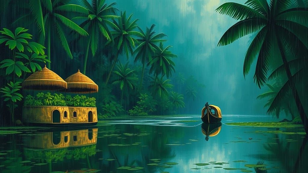 Surreal Monsoon Landscape in Kerala