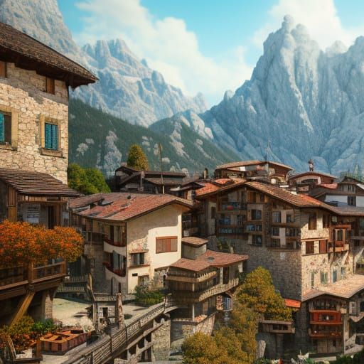 Mountain town in the Pyrenees