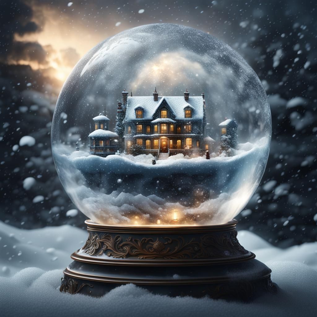 Storm in a Teacup Snow Globe: Digital Matte Painting