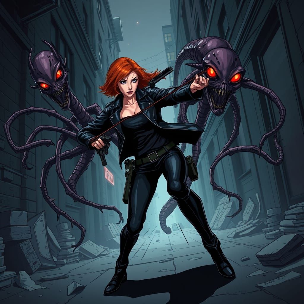 FBI Agent Battles Alien in Dark Anime-Inspired Alleyway