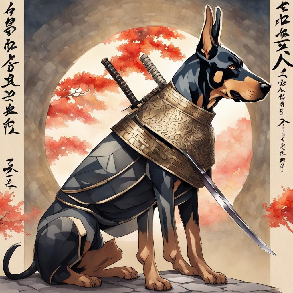 Samurai Doberman in Ancient Japan, Anime Key Visual