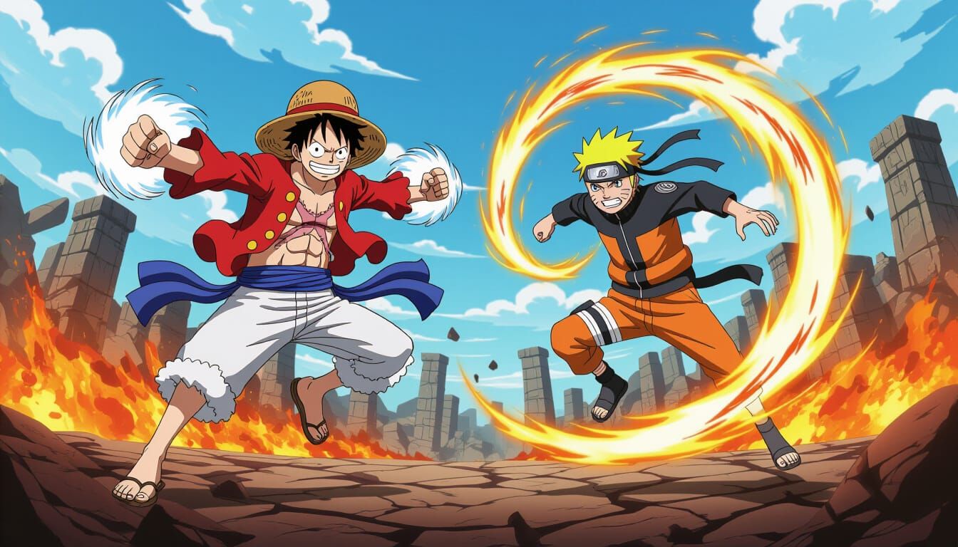 Luffy and Naruto Clash in Epic Anime Battle
