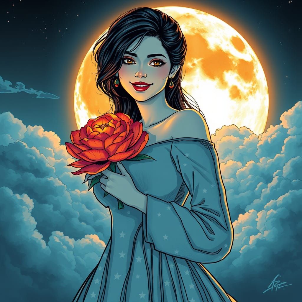 Ethereal Celestial Beauty in Starlit Gown