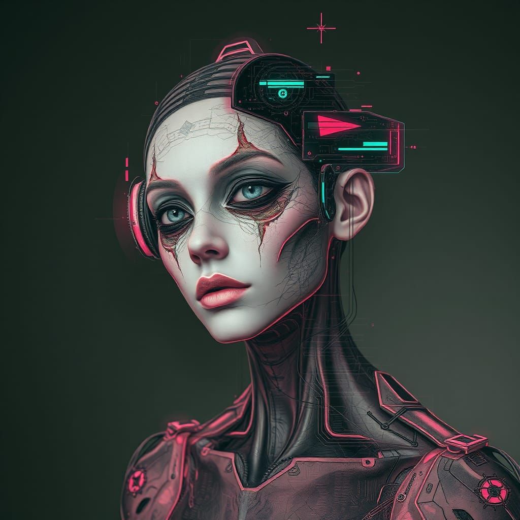 Distorted Loab Portrait in Dystopian Style