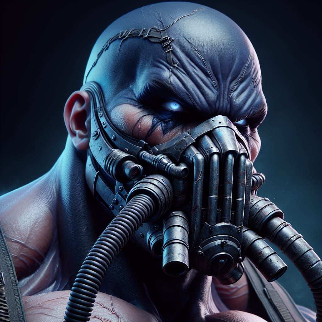 Intimidating Masked Villain Portrait as Matte Painting