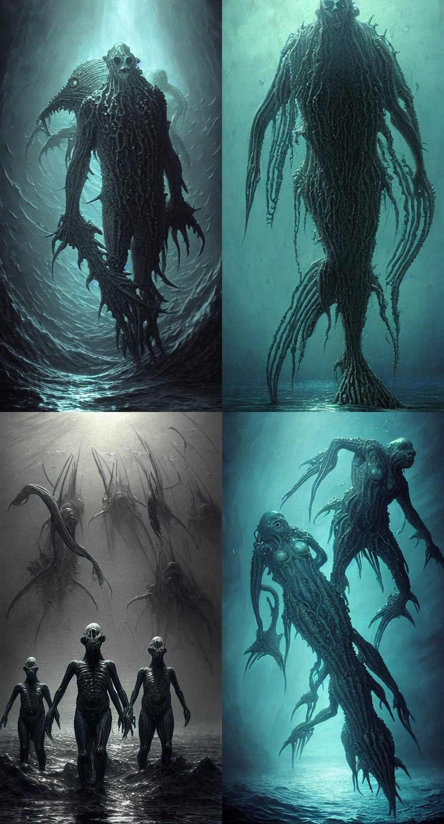 Horrifying Aquatic Humanoids Gather for Battle