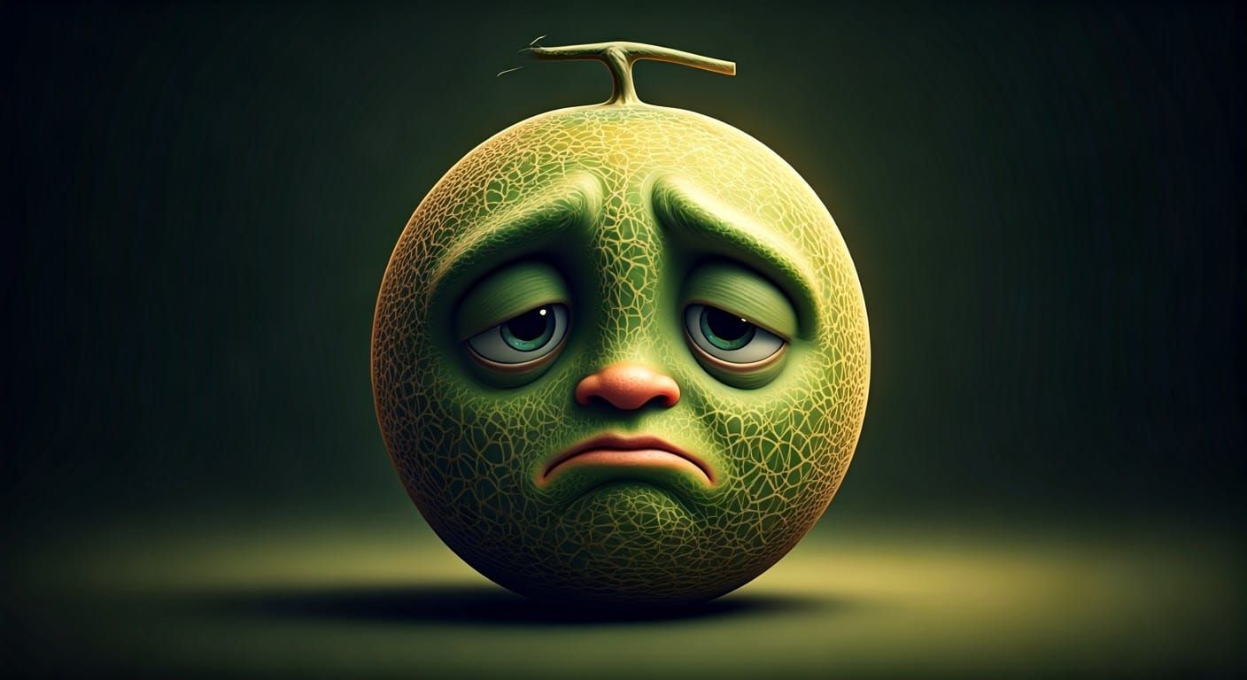 Hyper-Realistic Melon Conveys Profound Melancholy