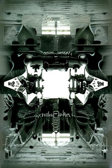 Gunslinger with Revolver in Cyberpunk Style