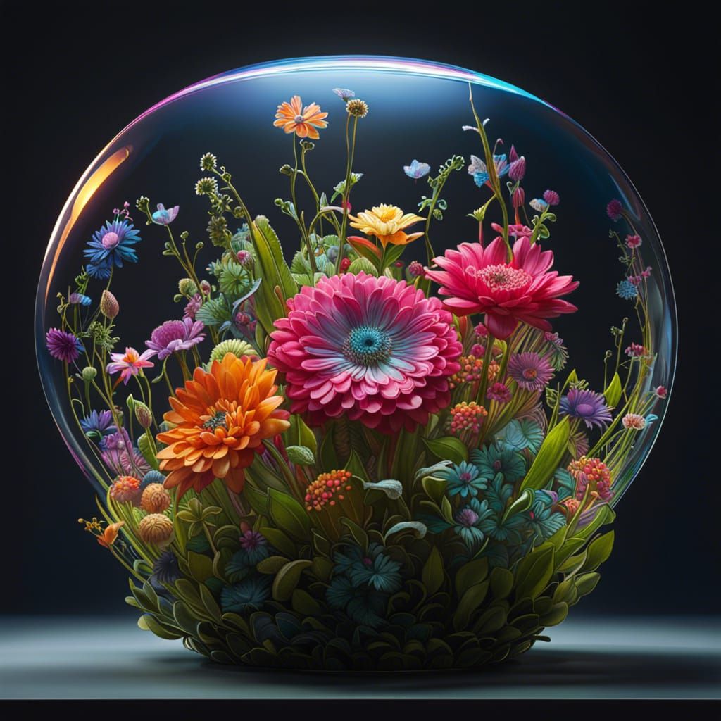 High Tech Flower Vase Digital Illustration