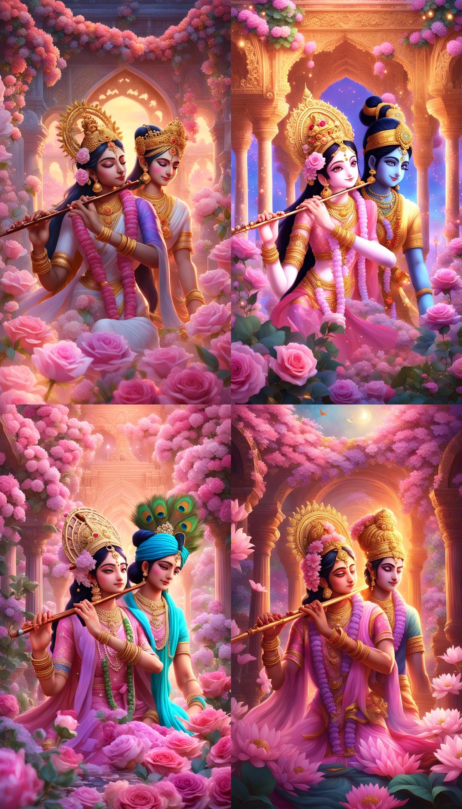 Radha and Krishna in Ethereal Anime Art