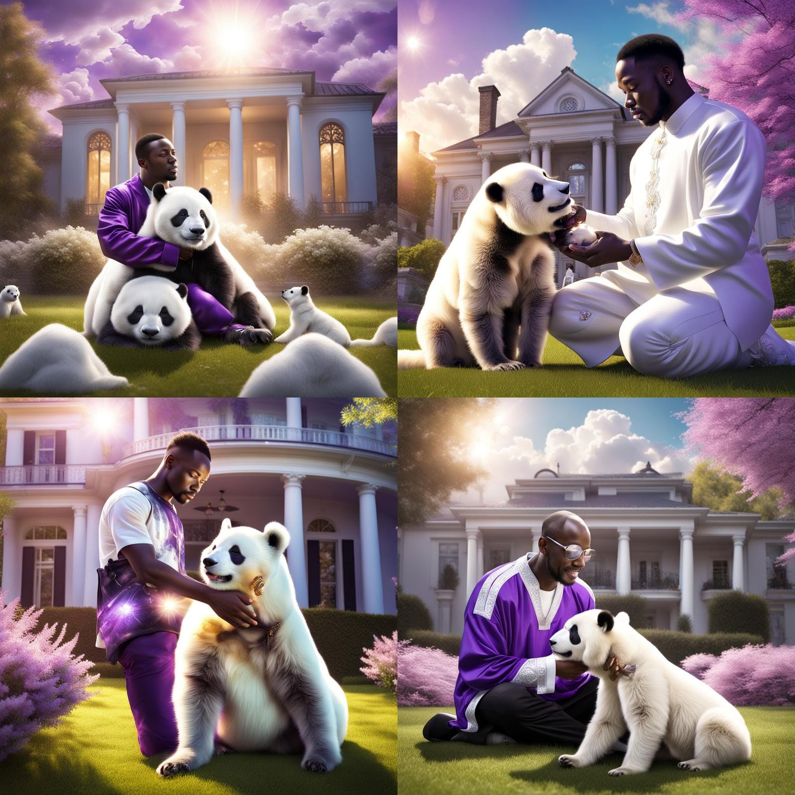 Man Feeds Panda with Bioluminescence and 3D Effects