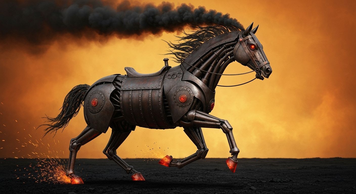 Charging Iron Horse of the West, Scrap-Metal Steampunk