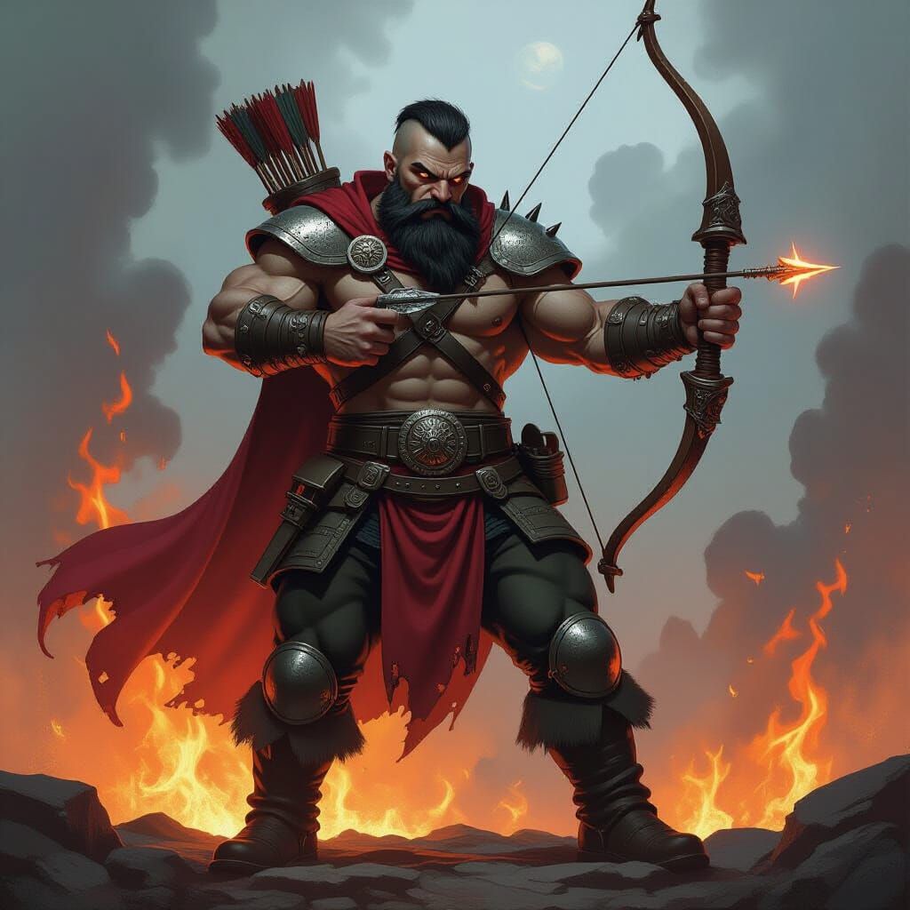 Dwarf Monk Prince in Dark Fantasy Style