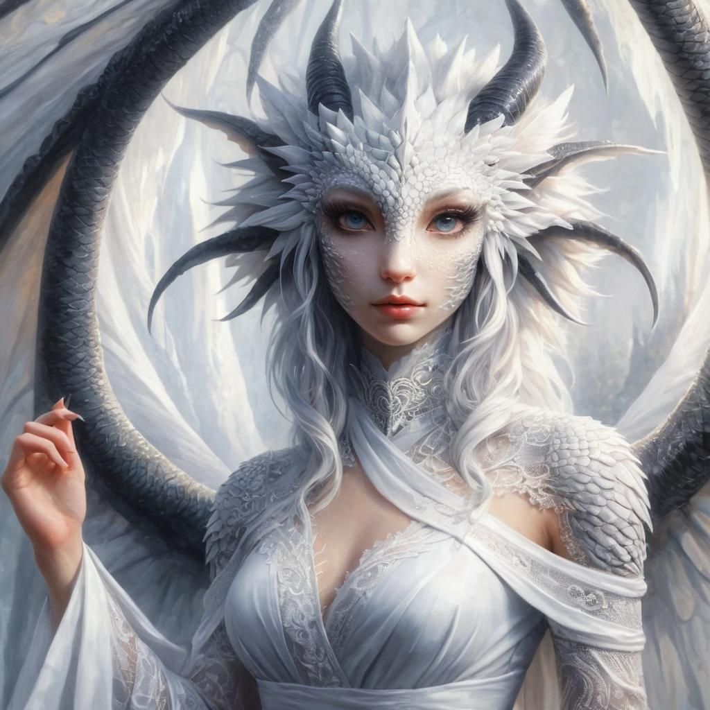 Onyx Dragon Hybrid in Mystical Forest, Oil Painting