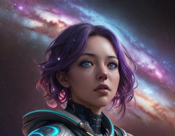 Damaged Milky Way Galaxy in Space: Hyperrealistic Splash Art