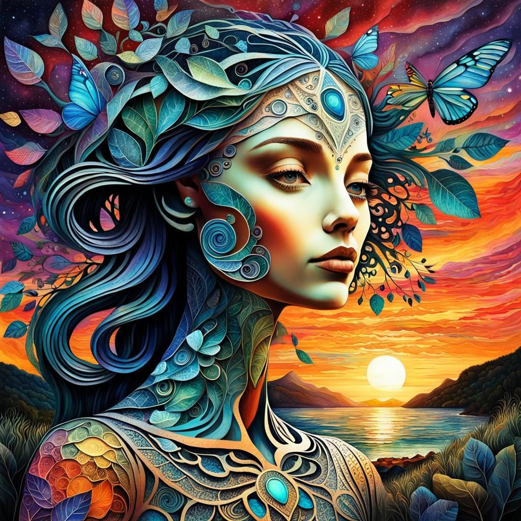 Mesmerizing Bio Art Paper Collage in 8K