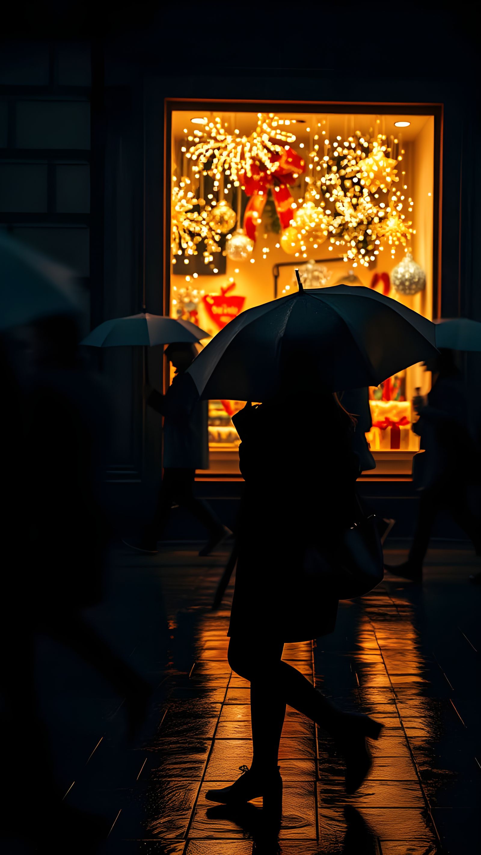 Ethereal Christmas Gift Shop Window Scene