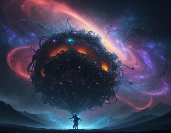 Galactic Nebula Made of Cheese: Surreal Digital Art