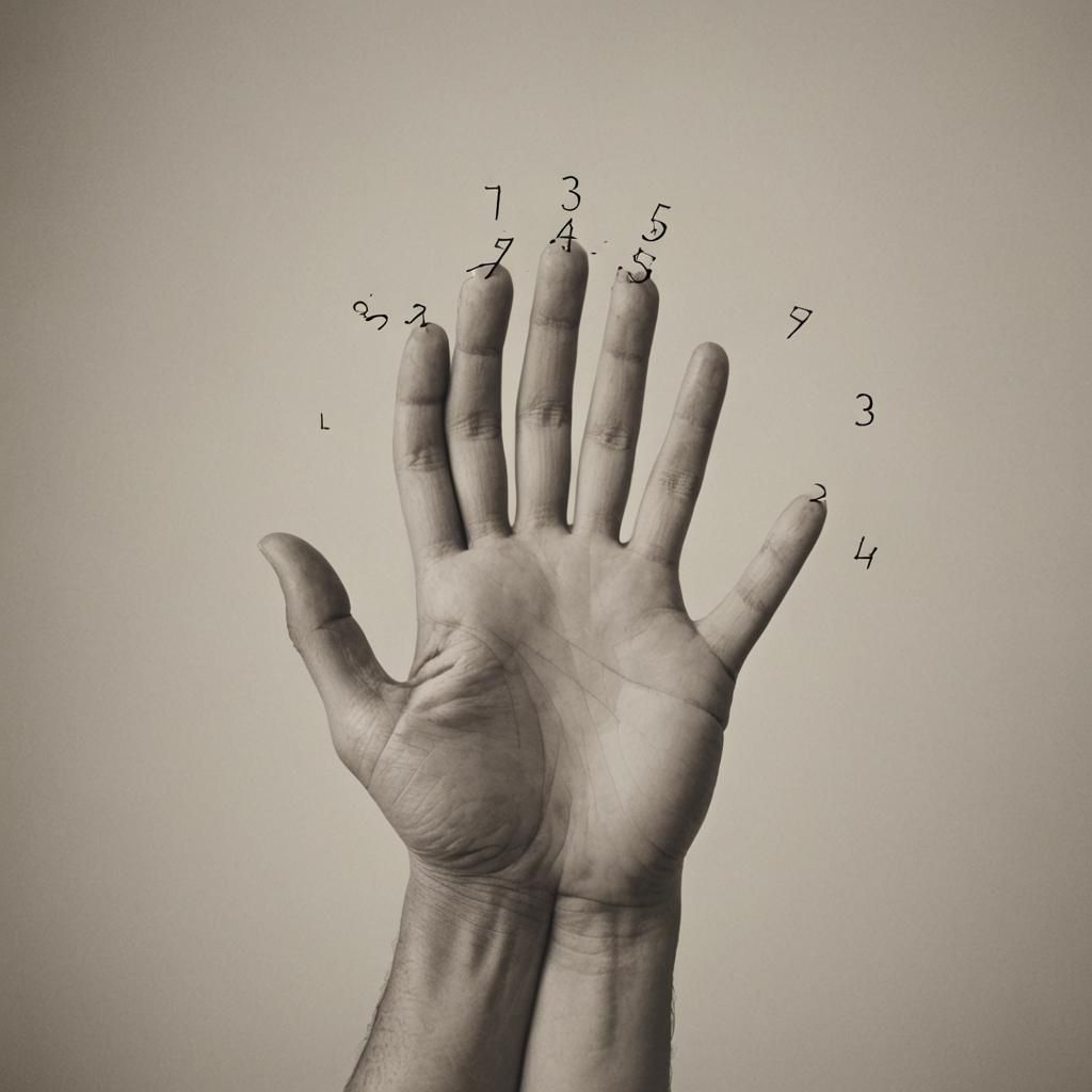 Numbered Fingers on a Hand
