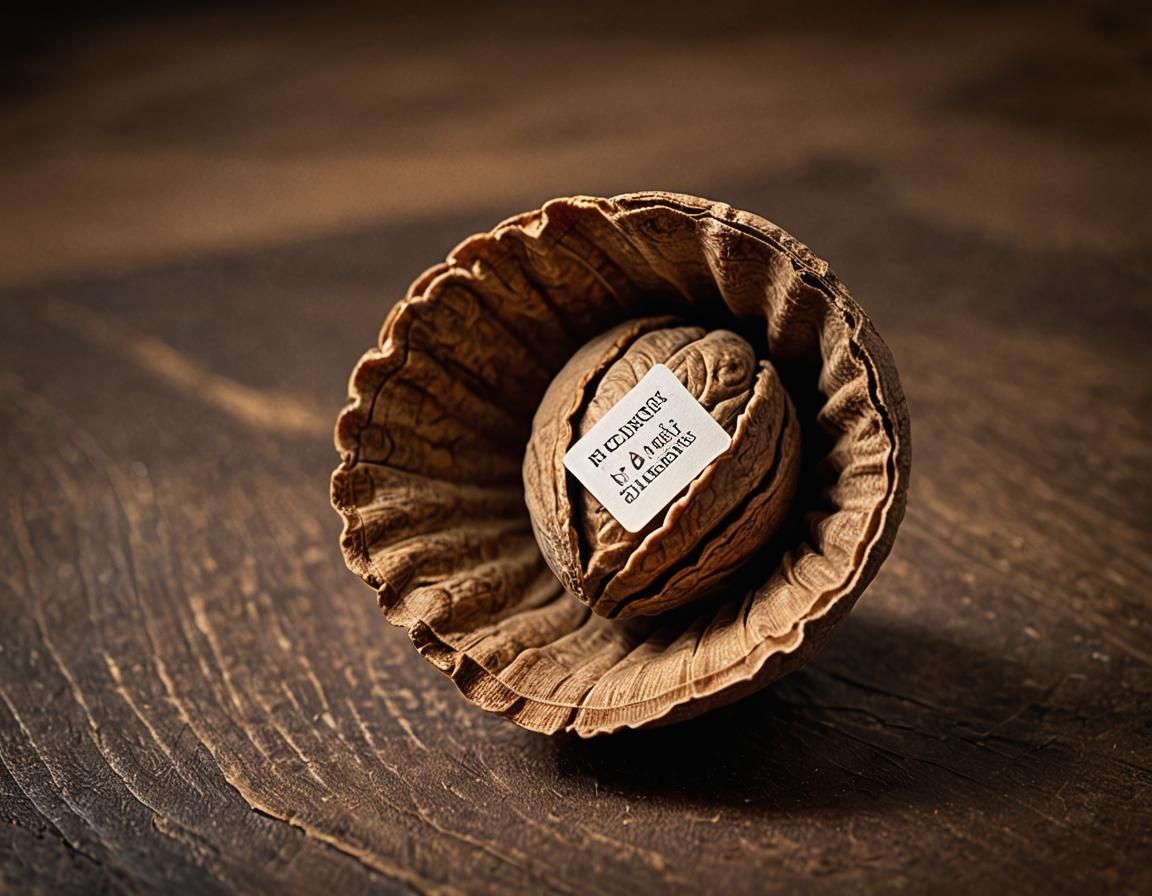 Walnut Shell Still Life with Organic Label
