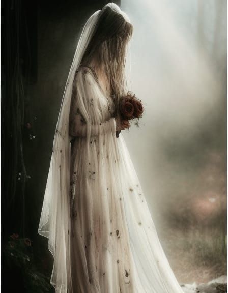 Ghost Bride: Haunting Beauty in Dark Fantasy Style