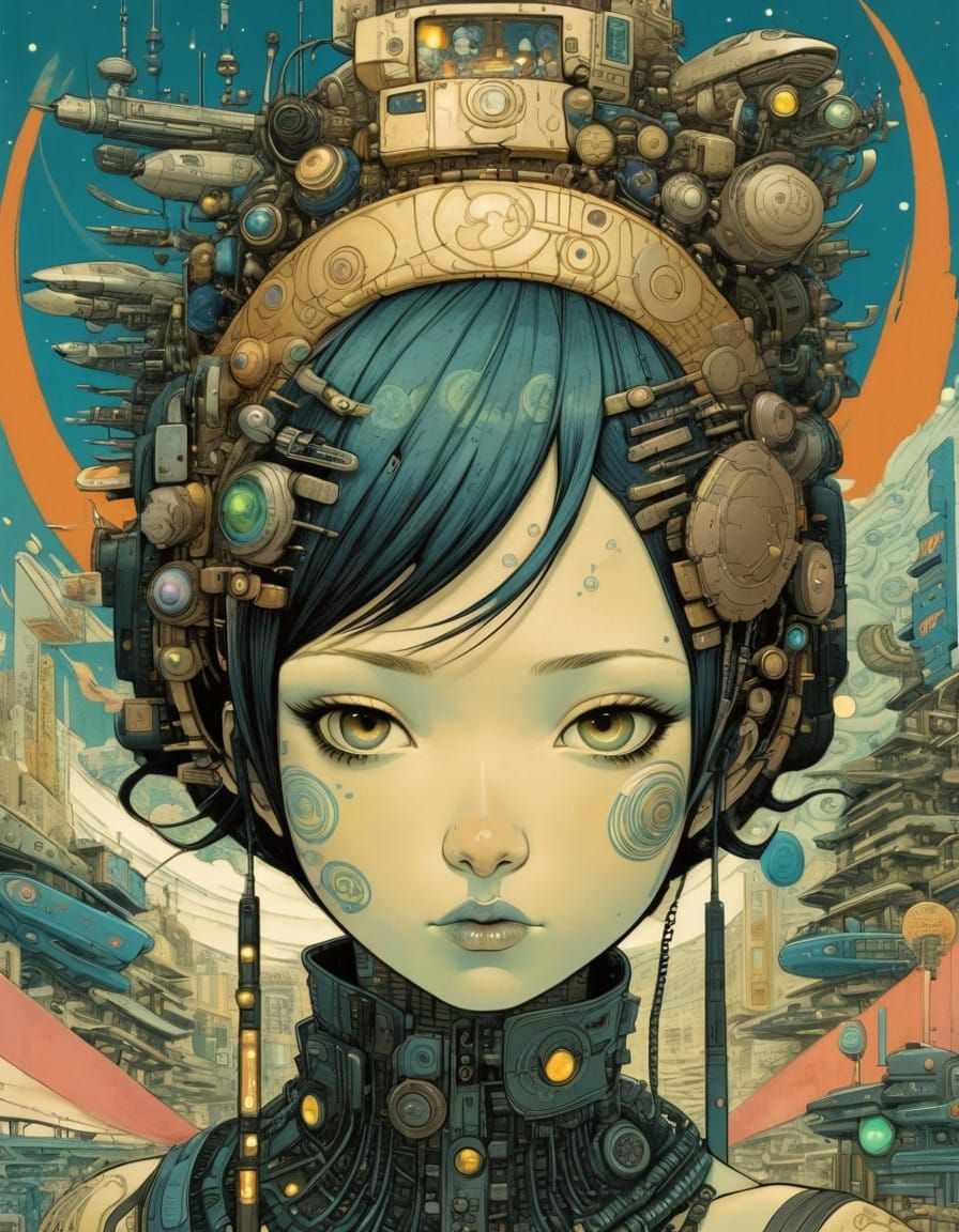 Cyberpunk Dreamscape in Neon Hues