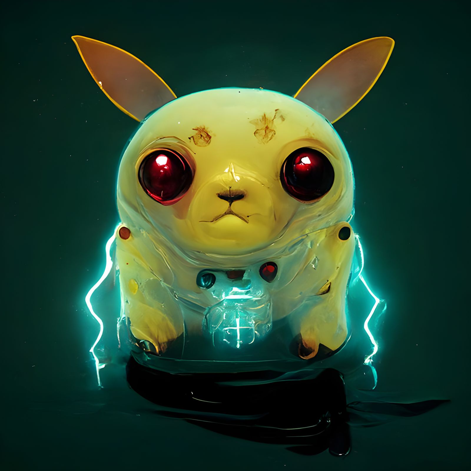 Futuristic Electric Mouse in Cyberpunk Style