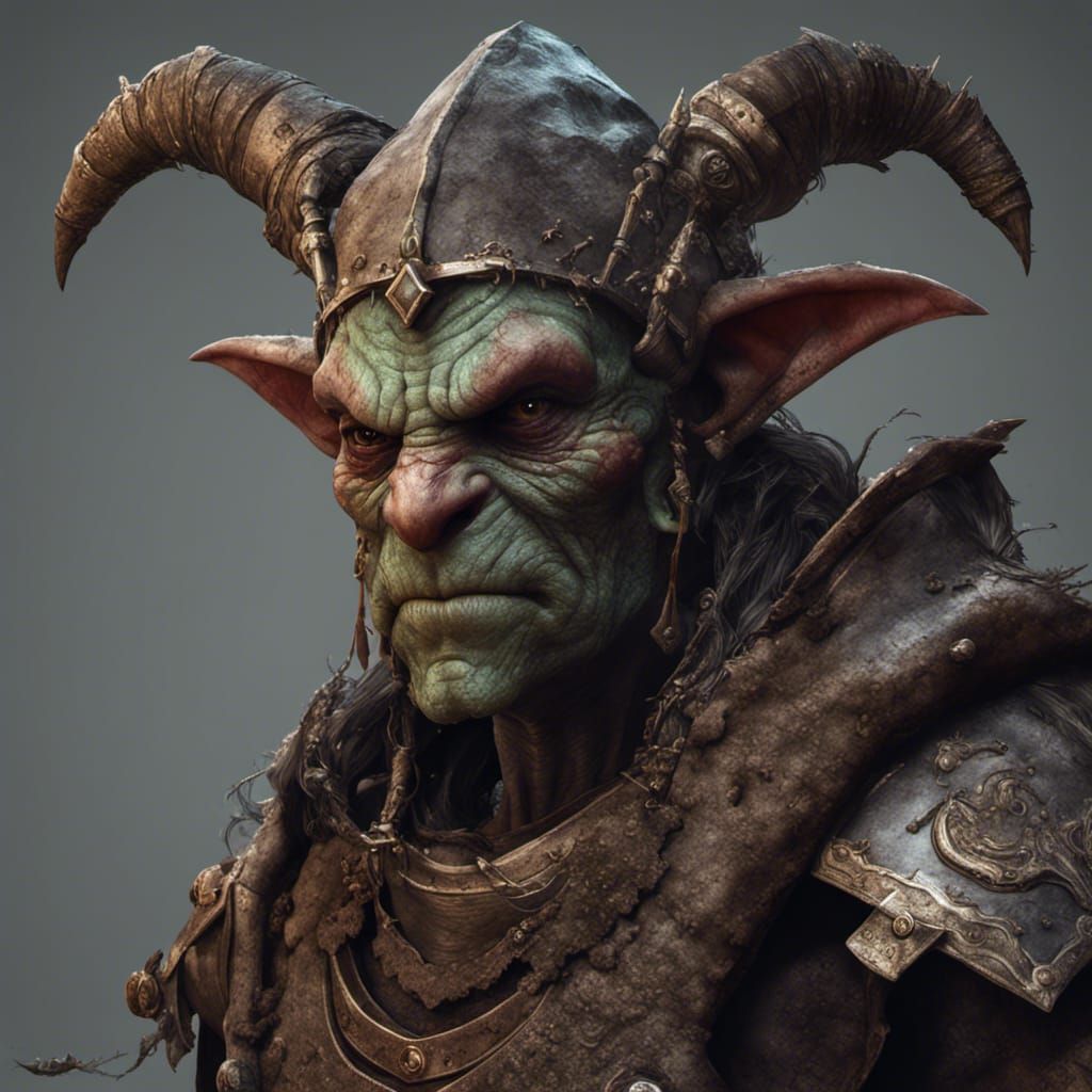 Goblin Warrior Portrait in Dark Fantasy Style