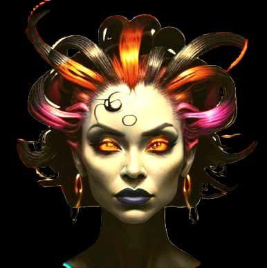 Expressionistic Organic Form with Golden Tendrils