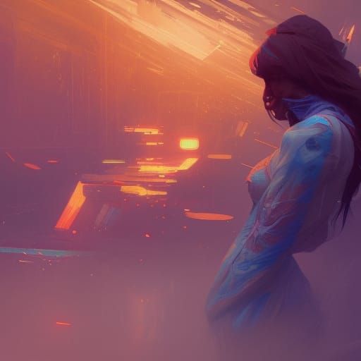 Dynamic Concept Art in Art Nouveau Style
